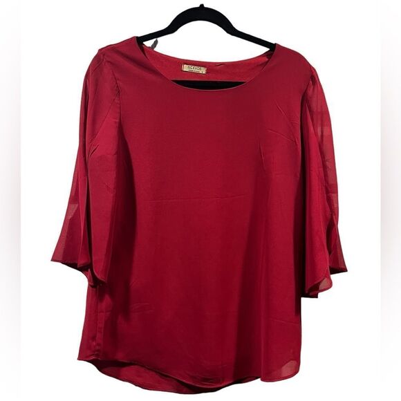 New Cherry red 3/4 sleeve top - Picture 3 of 4
